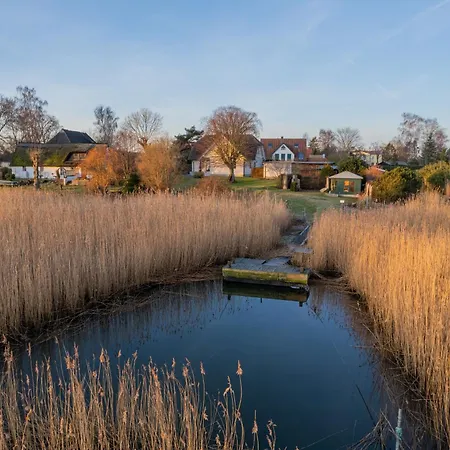Boddenhuus Mit Steg Und Ruderboot * Zudar